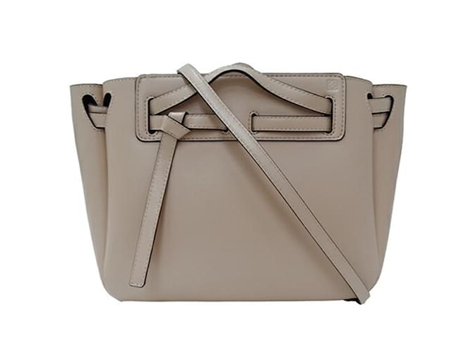 Loewe Damen Leder Lazo 2way Handtasche Schwarz Beige  ref.1465892