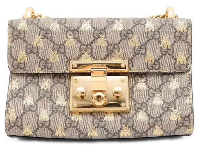 Gucci Chain Shoulder Bag Padlock Small Beige Plastic  ref.1465931