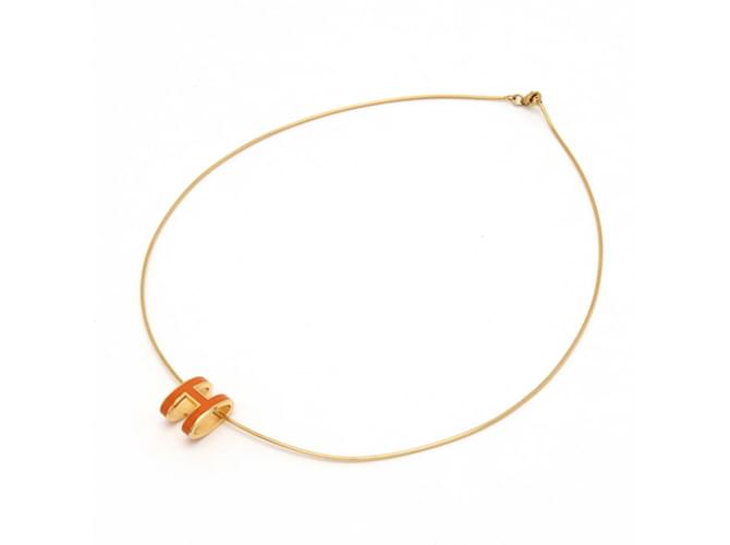 Hermès Collar Choker Péndulo Hermes Pop H Naranja  ref.1466371