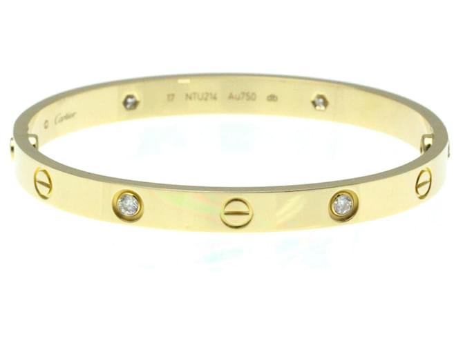 Cartier Love Bracelet 4P Diamond Bangle Golden Yellow gold  ref.1466380