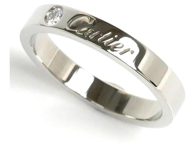 Cartier Platinum 950 Engraved Diamond Band Ring  ref.1466562