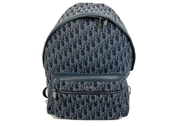 Sac à dos Trotter Oblique Christian Dior Bleu Marine