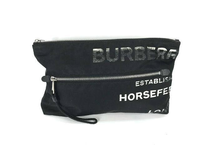 Borsa a mano in tessuto nero Burberry