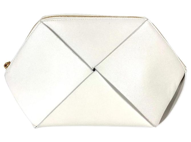 Pochette Maxi Intrecciato Bottega Veneta Blanc