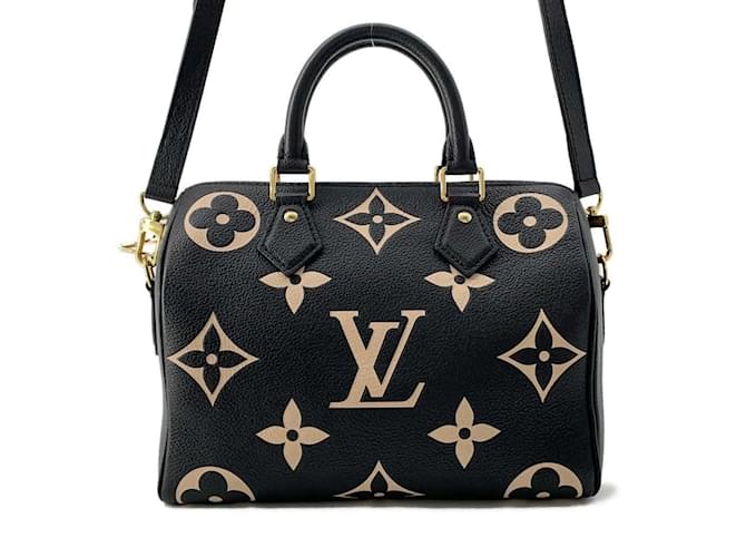 Bolsa Louis Vuitton Monogram Empreinte Speedy Bandoulière 25 Preto Lona  ref.1466937