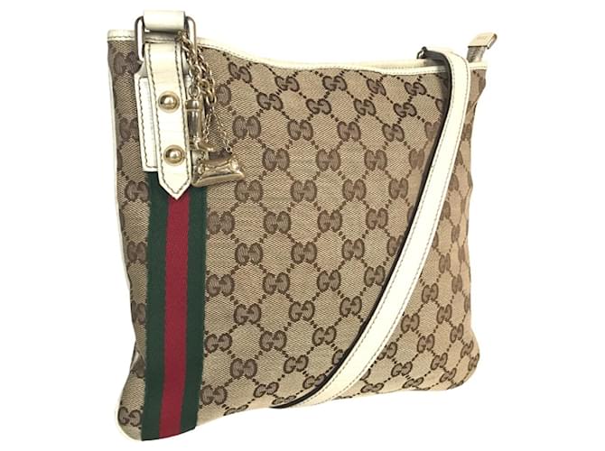 Bolso cruzado Gucci Sherry Line Blanco Beige Lienzo  ref.1466971