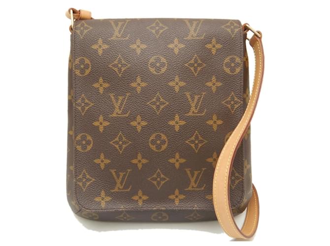 Bolso de Hombro Musette Salsa Monograma Louis Vuitton Castaño Charol  ref.1467014