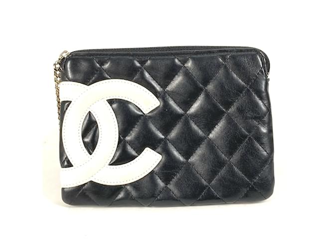 Chanel Cambon Line Coin Purse Black Leather  ref.1467022