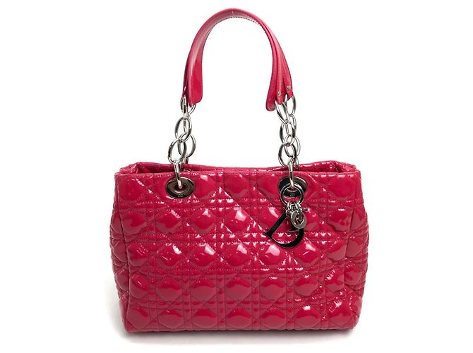 Christian Dior Cannage Soft Emaille-Handtasche Pink