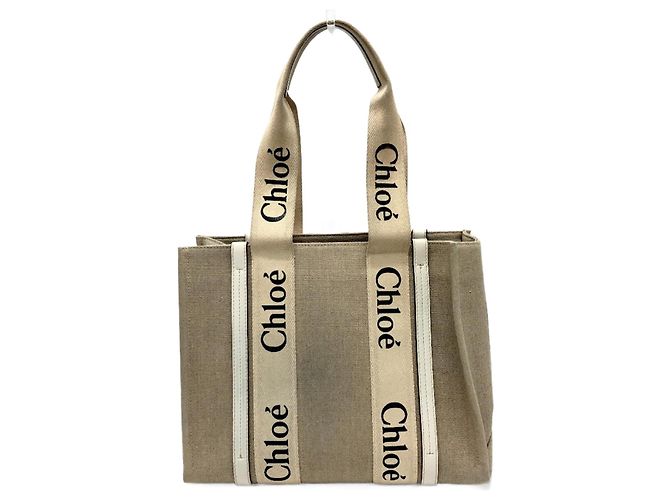 Bolsa tote Chloé em tecido bege