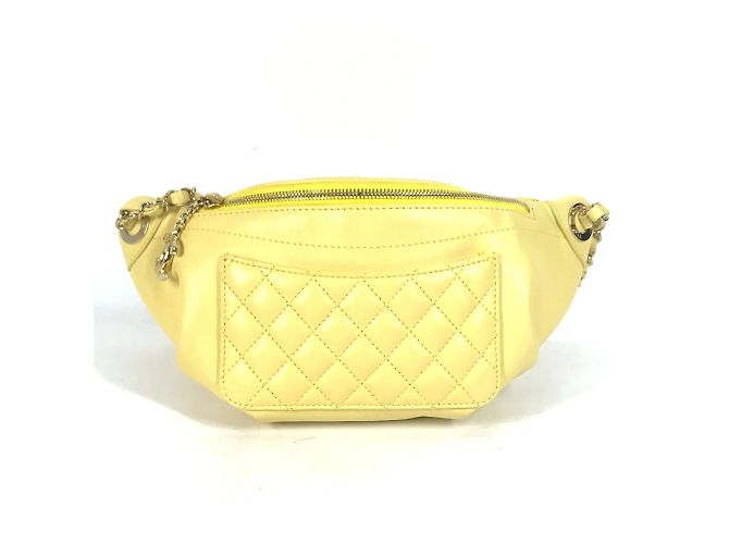 Bolsa de cinto com corrente Chanel A57832 Amarelo