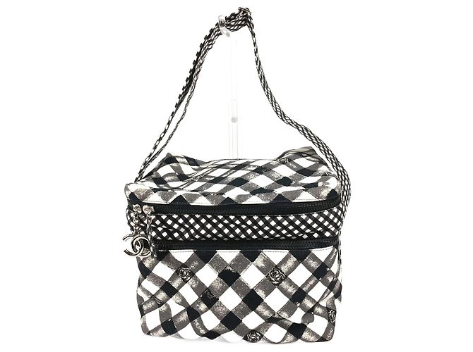 Borsa a spalla in tessuto bianco Chanel