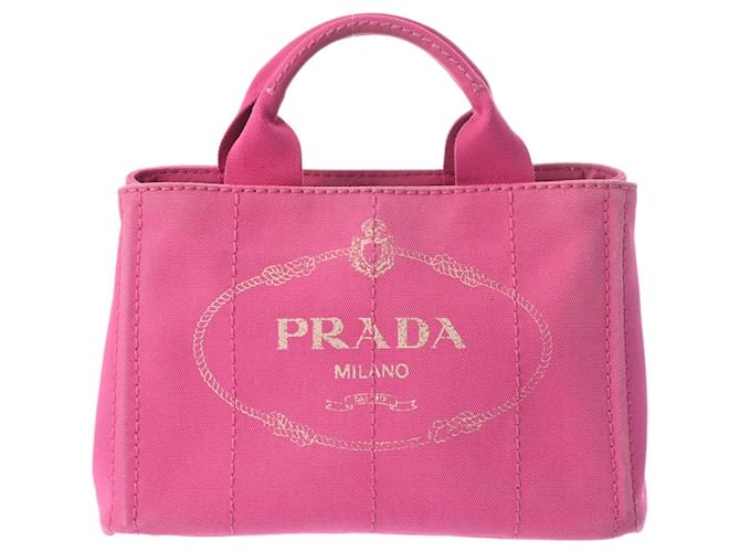 Borsa tote in tela rosa Canapa di Prada  ref.1467160