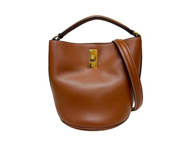 Céline Celine Teen Bucket 16 Shoulder Bag Brown  ref.1467199