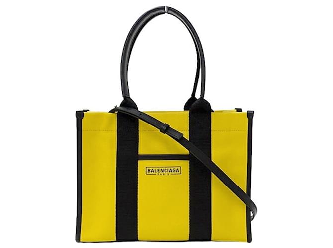 Balenciaga Women's Handbag Shoulder Bag Black Yellow Cloth  ref.1467212
