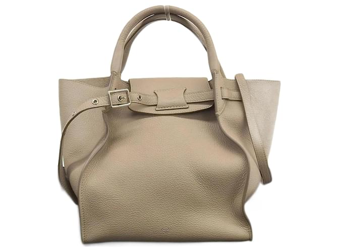 Céline Celine Big Bag Pequeño Bolso de Mano Beige Cuero  ref.1467314