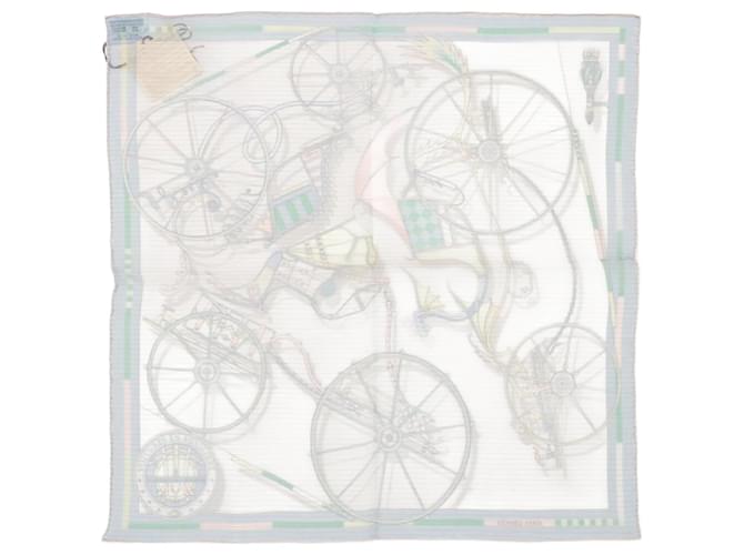 Hermès Hermes Carré Gavroche Voiture Un Equilibre Scarf Green Silk  ref.1467374