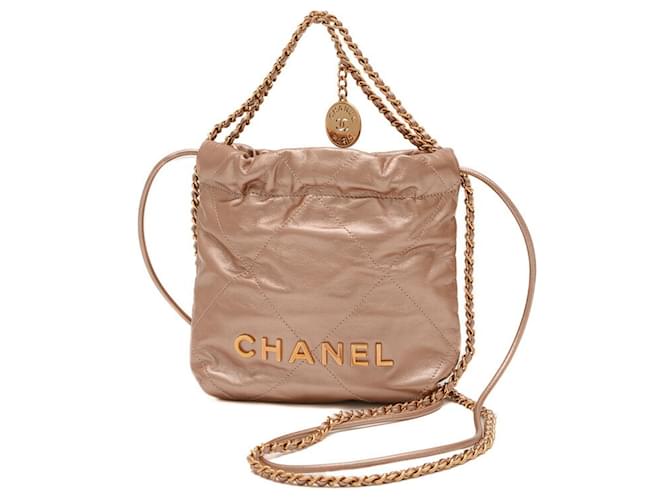 Sac à bandoulière Chanel 22 en chaîne rose  ref.1467379