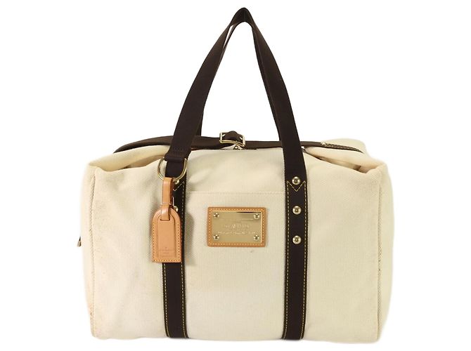Louis Vuitton Antigua Sac Weekend Ecru Boston Tasche Roh