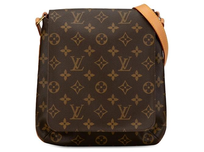 Bolso de Hombro Musette Salsa Monograma Louis Vuitton Castaño Cuero Plástico  ref.1467391