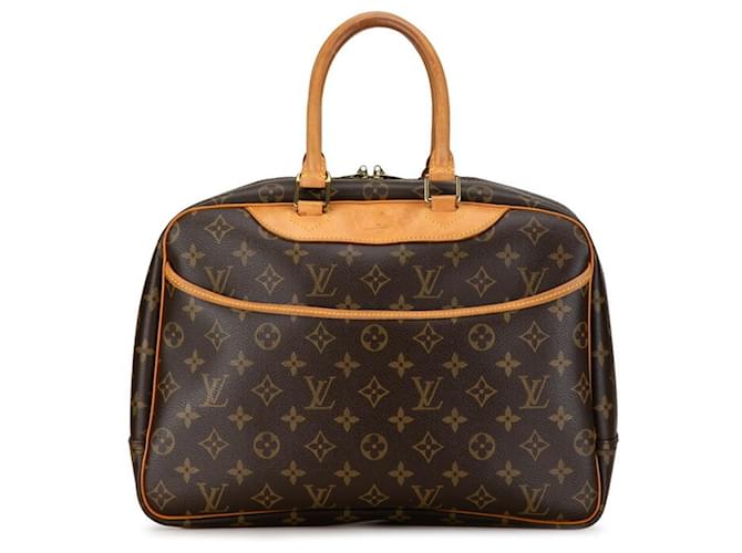 Louis Vuitton Monogram Deauville Handbag Brown Leather Plastic  ref.1467416