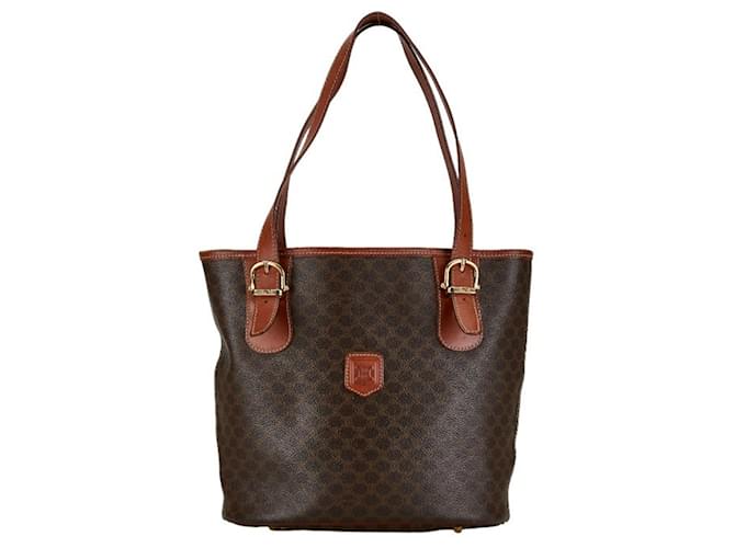 Céline Sac à main Celine Macadam Cuir Plastique Marron  ref.1467443