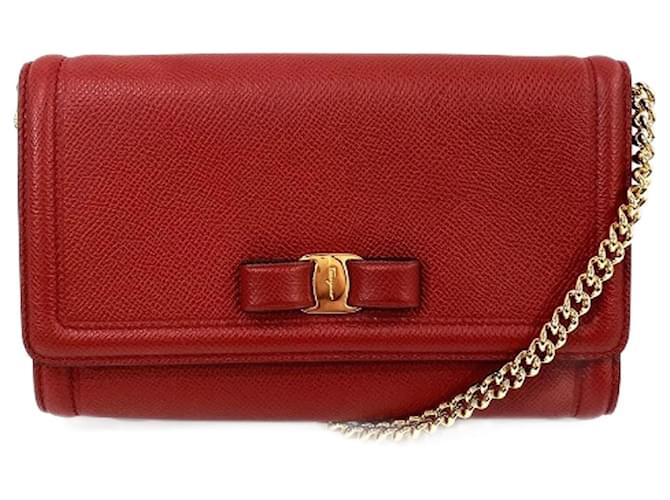 Salvatore Ferragamo Shoulder bag/leather/RED/AU-22/C940 | eBay