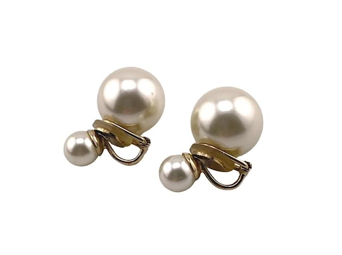 Christian Dior Tribales Faux Pearl Earrings White Gold-plated  ref.1467593