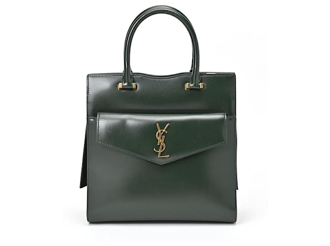 Borsa a mano Uptown Small di Saint Laurent Verde scuro Pelle  ref.1467628