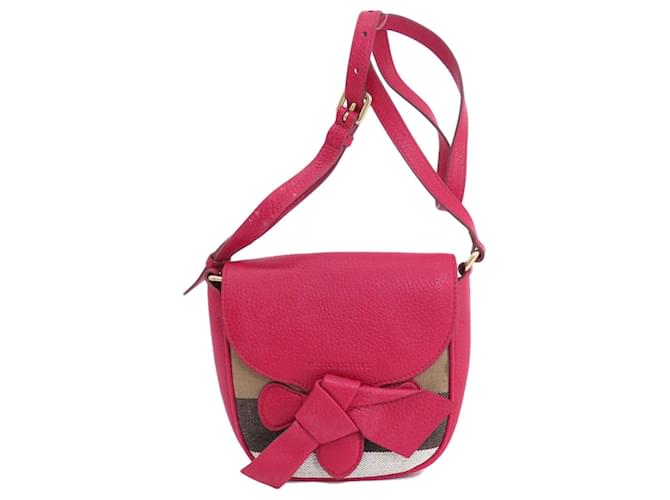 Burberry Red Leather Crossbody Shoulder Bag  ref.1467959