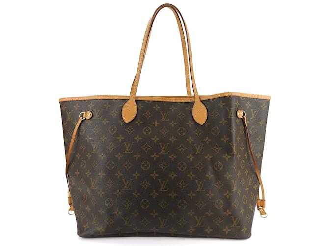 Neverfull Sac fourre-tout Monogram Louis Vuitton Cuir vernis Marron  ref.1468096