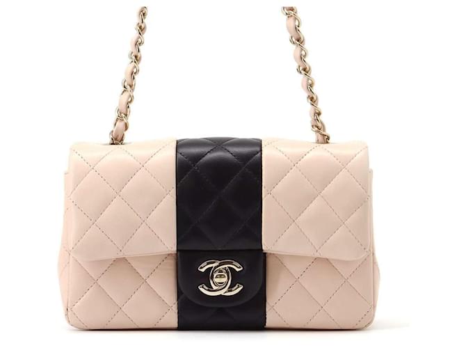 Sac à bandoulière en chaîne Chanel Cuir Noir Rose  ref.1468171