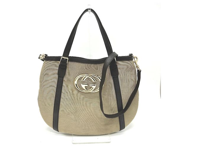Bolsa de Ombro Gucci Bege GG 2WAY