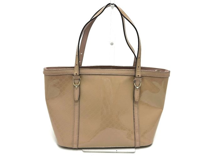 Gucci Beiger Lackleder-Shopper