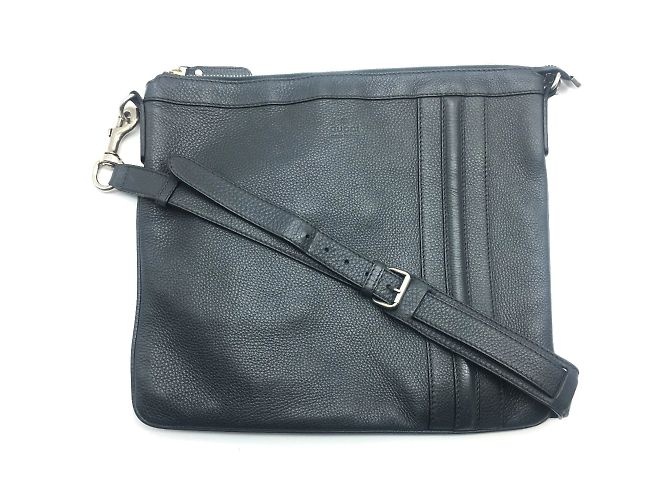 Sac à épaule en cuir gris Gucci Marron