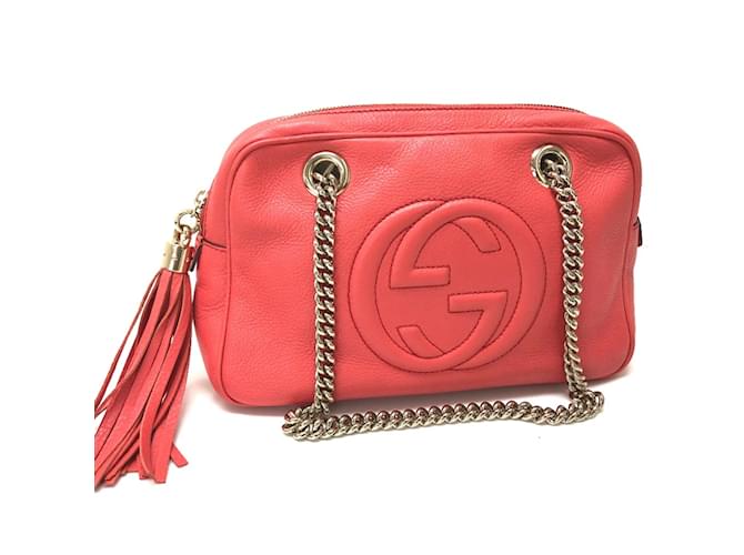 Bolsa de Ombro Gucci Interlocking G Rosa Couro  ref.1468221