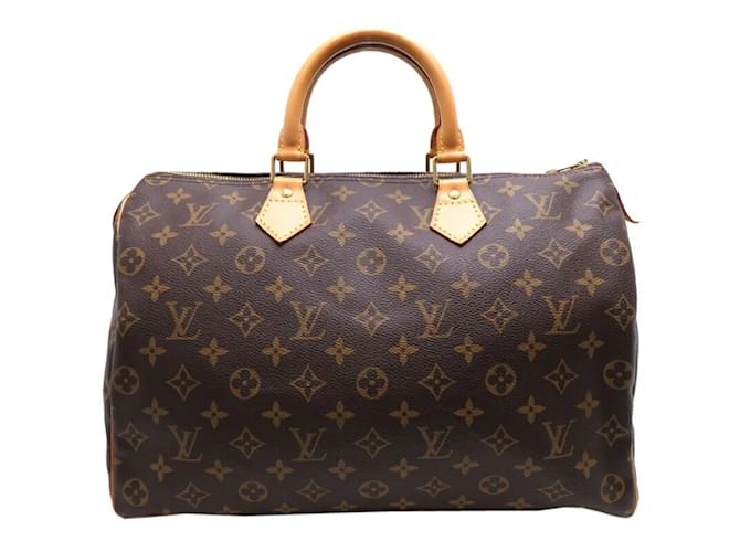 Louis Vuitton Speedy 35 Handbag Brown Patent leather  ref.1468321