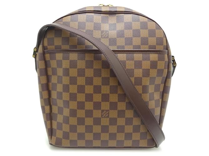 Sac à main épaule Louis Vuitton Ipanema GM pour femmes Toile Marron Damier ebène  ref.1468322