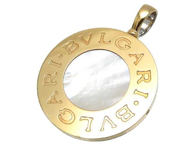 Bulgari Bvlgari Onyx and Mother of Pearl Pendant Steel Yellow gold  ref.1468330