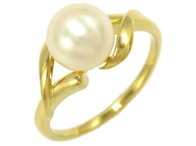 Bague en perles Mikimoto en or jaune
