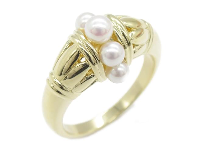 Anello in perle Mikimoto in oro giallo Bianco  ref.1468371