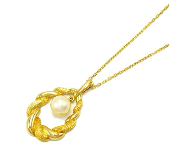 Mikimoto Pearl Necklace in Yellow Gold White  ref.1468381