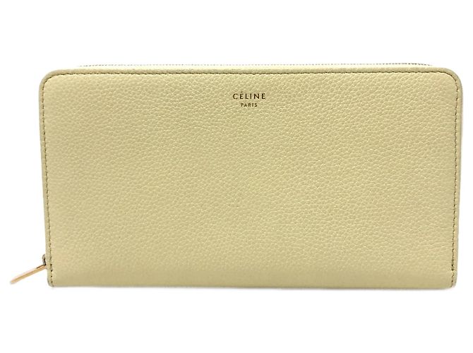 Céline Celine Beige Leather Long Wallet