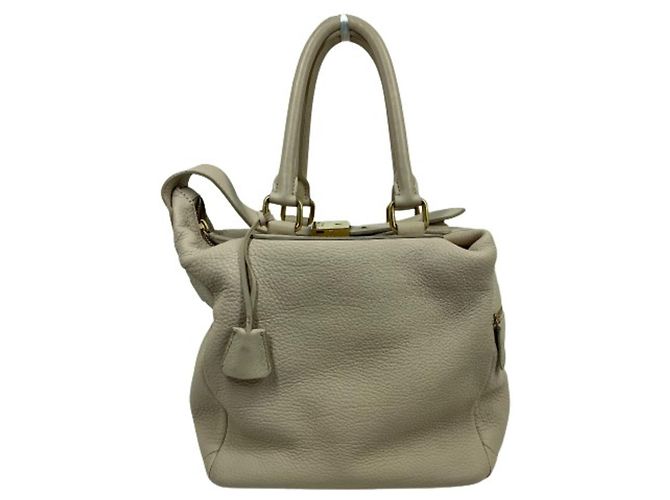 Céline Bolsa de mão Celine com logo antigo em bege