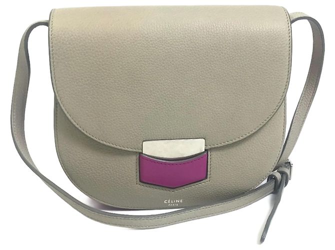 Céline Celine Bicolor Shoulder Bag Brown