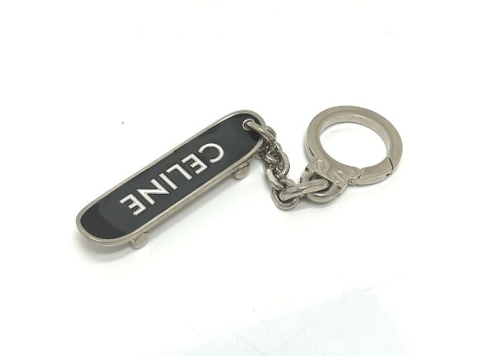 Céline Celine Black Silver Bag Charm Key Holder
