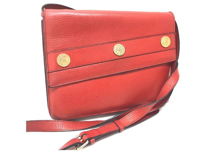 Céline Bolsa de ombro de couro vermelho Celine
