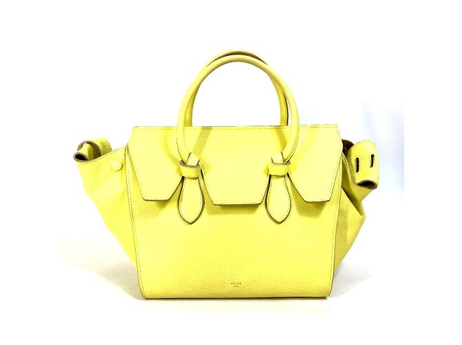 Céline Bolsa de couro amarelo Celine