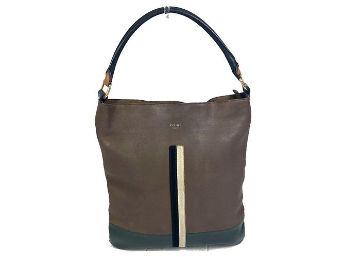 Céline Borsa a spalla in pelle marrone Celine
