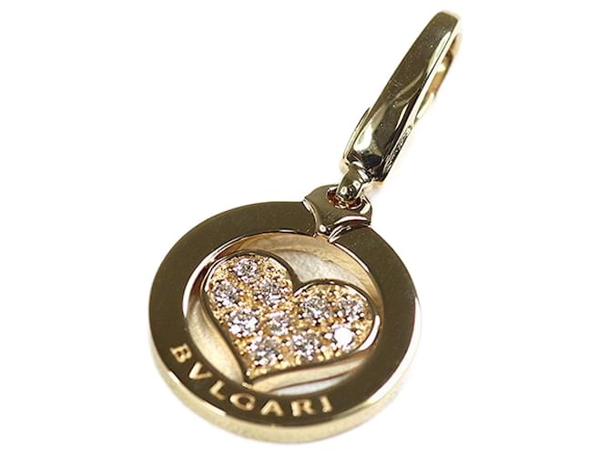 Bulgari Bvlgari Tondo Heart Diamond Charm Pendant Golden Yellow gold  ref.1468557